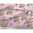 thumbnail image 3 of Soimoi Rayon Crepe Fabric Tree & Kangaroo Animal Print Fabric by The Yard 46 Inch Wide, 3 of 3