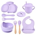 thumbnail image 2 of AMERTEER 9Pcs Children‘S Silicone Tableware Set Baby Non-Slip Divided Children‘S Plate Bowl With Suction Cup, 2 of 5