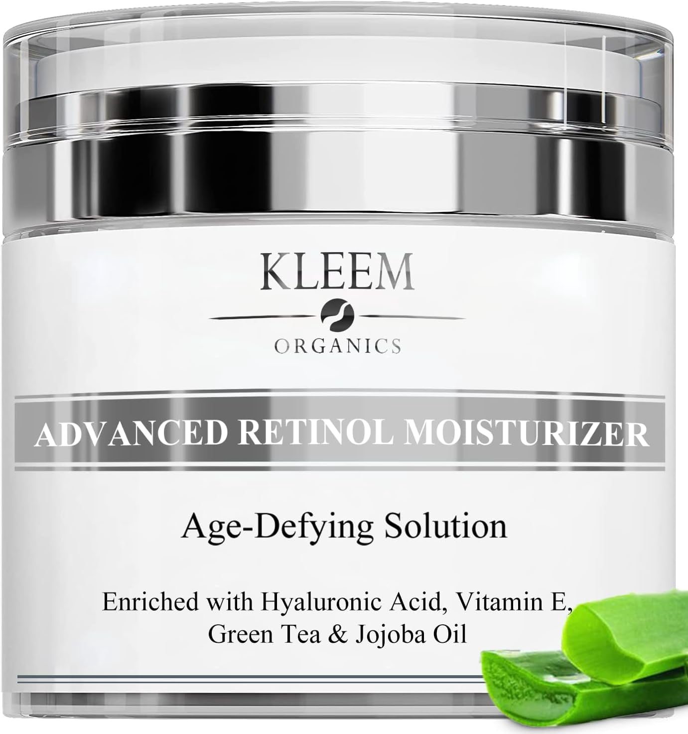 KLEEM ORGANICS Retinol Moisturizer - Anti Wrinkle Cream to Reduce Wrinkles, Dark Spots and Sun Damage - Best for Face, Neck & Décolleté with 2.5% Retinol and Hyaluronic Acid -Best Results in 6 Weeks