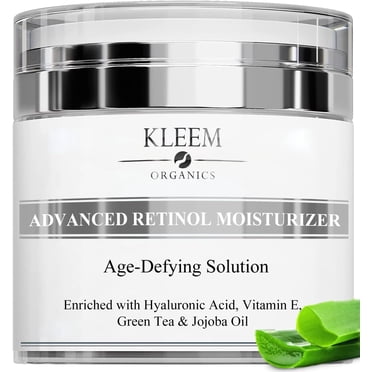 KLEEM ORGANICS Retinol Moisturizer - Anti Wrinkle Cream to Reduce Wrinkles, Dark Spots and Sun Damage - Best for Face, Neck & Décolleté with 2.5% Retinol and Hyaluronic Acid -Best Results in 6 Weeks