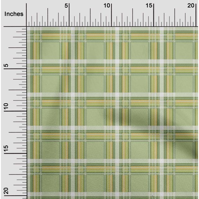 oneOone Viscose Chiffon Fabric Tartan Check Print Fabric By Yard 42 Inch Wide