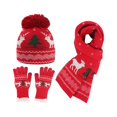 thumbnail image 1 of MesaSe Winter Warm Children Hat Plush Scarf Gloves Multi Piece Set Thickened Protection For Christmas, 1 of 14