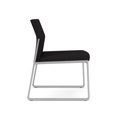 thumbnail image 4 of Gansett Reception Waiting Room Armless Guest Chair / Silver Steel / Black, 4 of 5