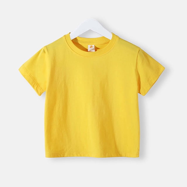 Rbaofujie T-Shirt à Manches Courtes pour Enfants T-Shirt Doux Col Rond en Coton pour Garçons et Filles