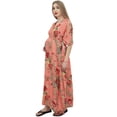 thumbnail image 4 of Bimba Robe Maxi de Maternité à Imprimé Floral Saumon pour Mamans avec Ceinture-16, 4 of 7