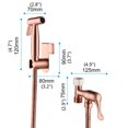 thumbnail image 2 of Ensemble de Pulvérisateur Bidet à Main en Acier Inoxydable, Kit d'Accessoires de Fixation de Bidet, Monté au Mur /monté dans le Réservoir de Toilette, Douche Musulmane pour Auto-Nettoyage, Or, 2 of 9