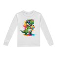 thumbnail image 4 of Pyjama pour Garçon, Enfants, Dinosaure Imprimé, Col Rond, Haut à Manches Longues, Pantalon, Ensemble de Pyjama 2 Pcs, Printemps Automne, Pyjama pour Bébé, Gris Pâle, 6 Ans-7 Ans, 4 of 5