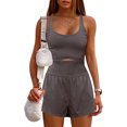 thumbnail image 2 of Diconna Women Solid Color Cami Playsuits Sleeveless Sports Short Jumpsuits Summer Cross Backless Romper Tracksuits, 2 of 4