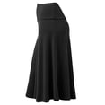 thumbnail image 3 of Wweixi Pleated Midi Skirt Comfortable Fit Black Polyester, 3 of 6