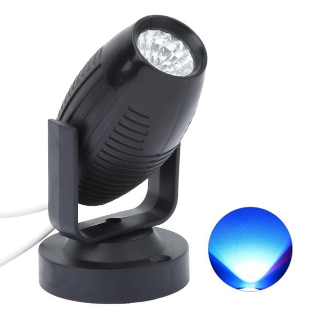 amdohai Lumière de Scène LED Mini Faisceau AC85-265V Noir Blanc 1W Rotation 360°