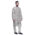 thumbnail image 2 of Atasi Designer Printed Summer Wear Long Kurta With White Pajama Set For Men, 2 of 3