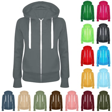 QATAINLAV Chandails à Capuche Légers à Fermeture Éclair pour Femmes, Vestes d'Automne à Manches Longues avec Cordon, Chandails à Capuche Décontractés Mode, Blanc, G