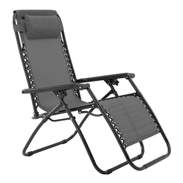 Sunjoy Modern Zero Gravity Foldable Outdoor Lounge Patio Chair, Grey