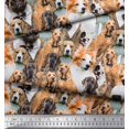 thumbnail image 3 of Soimoi Velvet Fabric Pug,Beagle & English Cocker Spaniel Dog Scene Printed Craft Fabric by The Yard 58 Inch Wide, 3 of 3