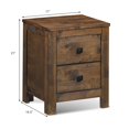 thumbnail image 2 of Costway 2 Pcs Table de Chevet Table d'Appoint en Bois 2 Tiroirs Coulissants de Rangement Chambre, 2 of 10