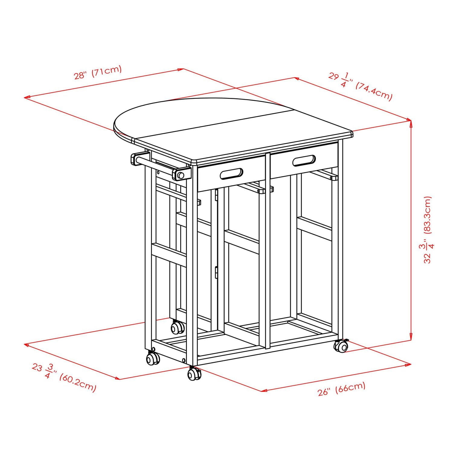 Burnett 3-Pc Space Saver Set, Natural Finish - 89332