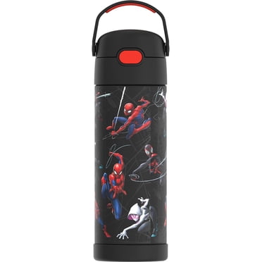 Thermos Kids Bouteille d'eau isolée sous vide en acier inoxydable avec couvercle à bec verseur, 470 ml, Spiderman