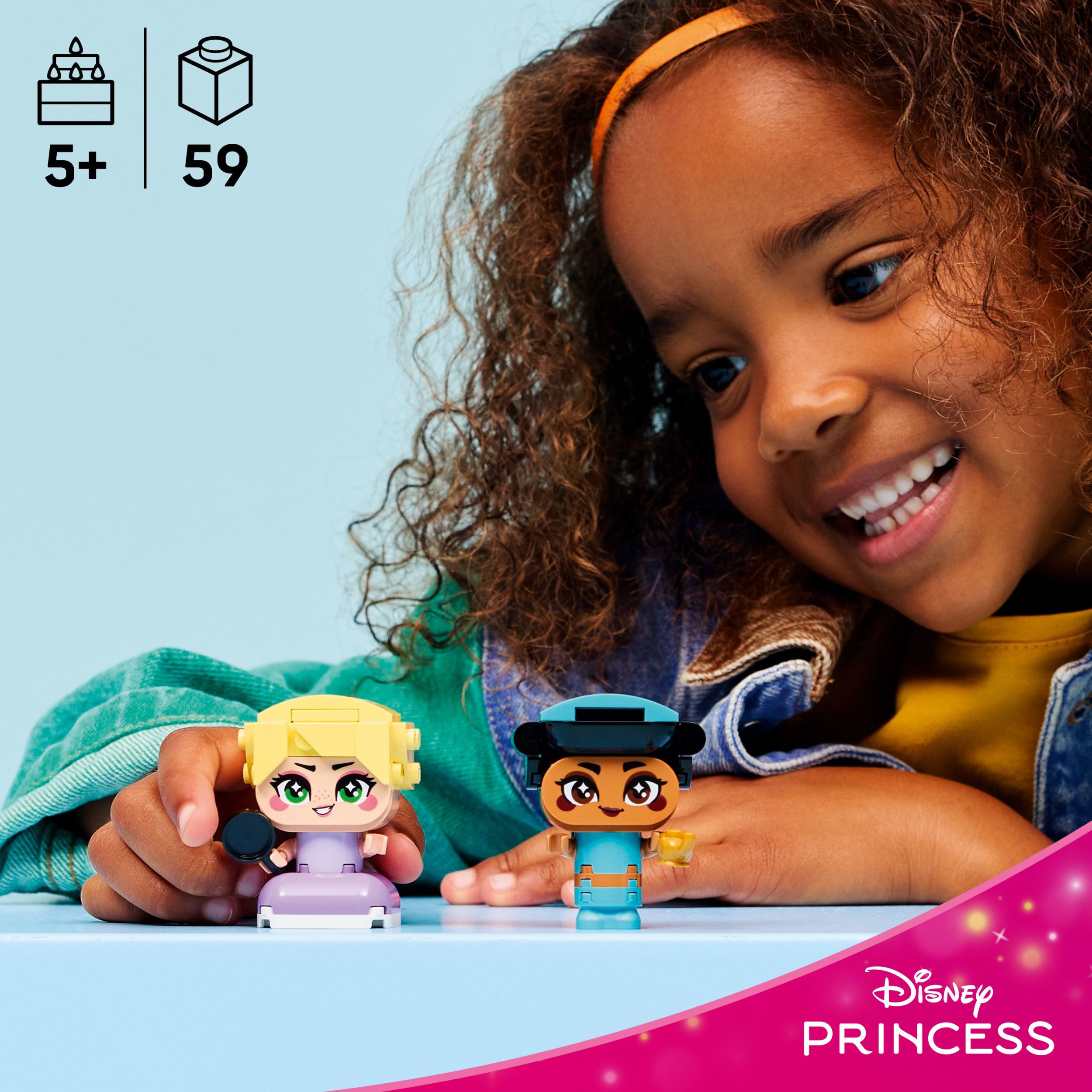 LEGO Disney Princess Mini Jasmine & Rapunzel Building Toy - Princess Toys for Girls & Boys, Ages 5+ - Disney Gifts for Kids - 43303