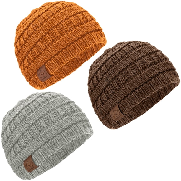 3-Pack Baby Beanies for Boys Girls - Stretchy Knit Baby Hats Cute Newborn & Toddler Winter Hat Soft & Warm Infant Beanie 6-36 Months (Mars M)