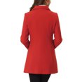 thumbnail image 3 of INSPIRE CHIC Manteau Caban Long d'Hiver à Double Boutonnage pour Femme à Col Peter Pan m Rouge, 3 of 6