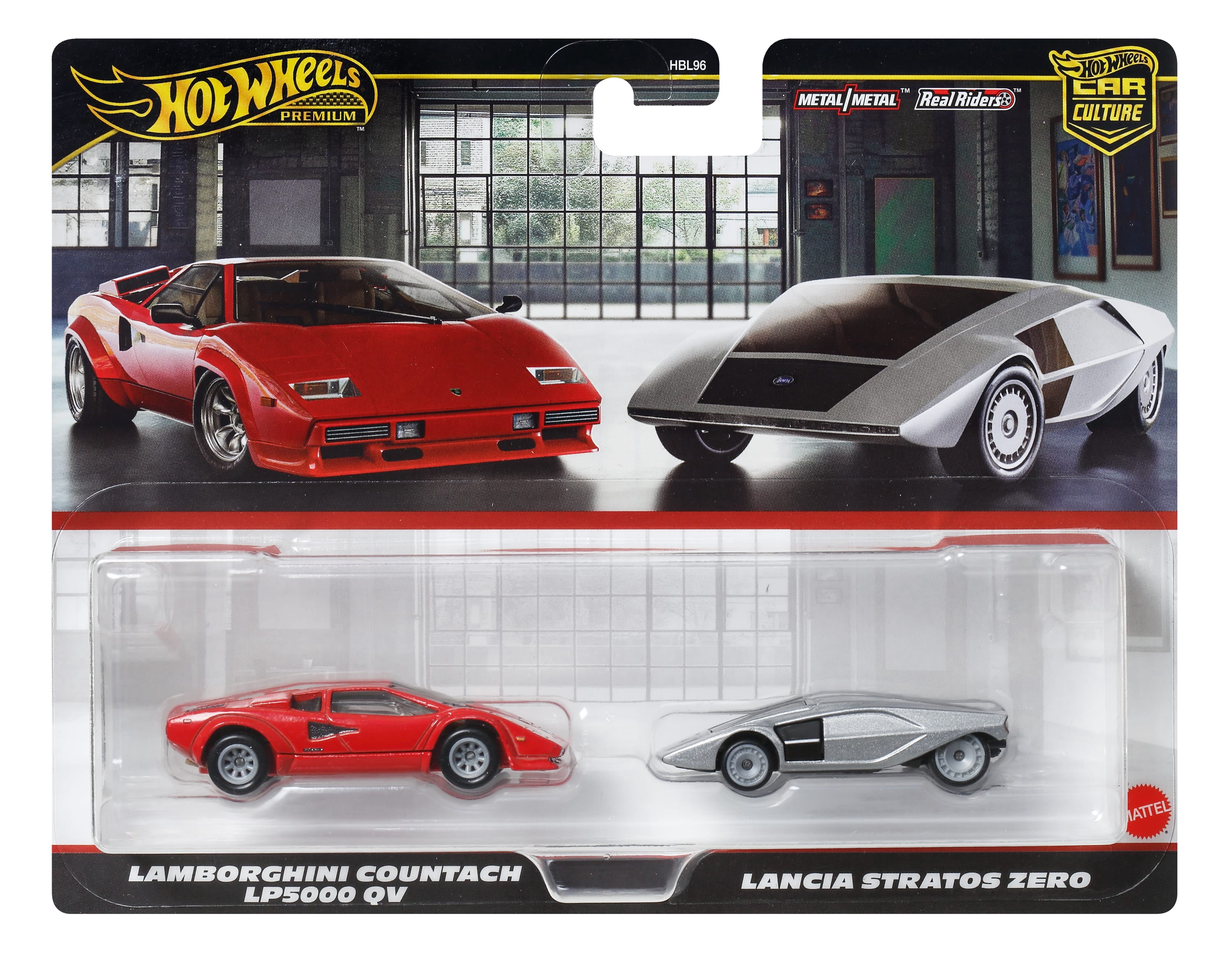Hot Wheels Car Culture Coffret Premium 2 véhicules, Lancia Stratos Zero - Exclusivité Walmart