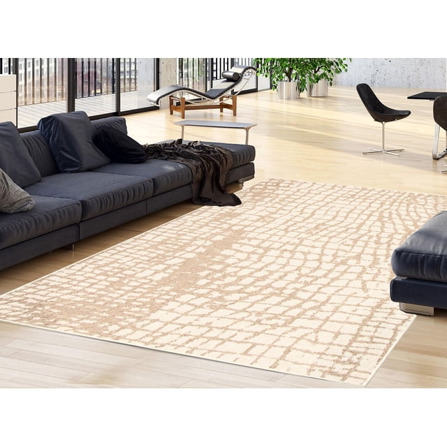 ECARPET Indoor Outdoor Area Rug for Patio, Deck, Living Room Sisal Safari Collection
