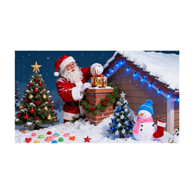 Christ Mas Garage Door Banner Santa Snowman Xmas Festive Hanging Sign Polyester Fabric Weather Resistant Easy Installation with Ropes for Home Outdoor Indoor Parties Wall Photo Background