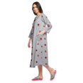 thumbnail image 2 of Moomaya Robe de Nuit Imprimée Longueur Genou en Coton avec Bordure en Dentelle Manches 3/4 pour Femmes, 2 of 5