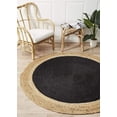 thumbnail image 1 of Indian Handmade Braided Inner Black Natural Jute Area Rug, Home Décor Rug, Jute Rug for Bedroom, Dining Room, living room, Doormat Rug Size - 2' Round (60 cm x 60 cm), 1 of 4