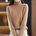 thumbnail image 5 of Liquidation! Lisingtool Chandail à Col Roulé d'Automne pour Femmes, Ample, Grande Taille, Épais, Tricoté, Chandail, Chemise de Base, 5 of 5