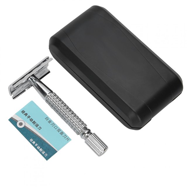 Wchiuoe Rasoirs Classiques, Rasoirs à Double Tranchant, Rasoirs de Sécurité en Acier Inoxydable Portables Nettoyage Classique Rasoirs à Double Tranchant pour Hommes Femmes