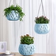 thumbnail image 4 of Zenithome Panier de Plantation Suspendu en Rotin avec Conception de Barrière à l'Eau Empêche la Rotation des Racines Pot de Plante en Plastique Intérieur Extérieur pour Succulentes Lierre, 4 of 6