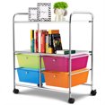 thumbnail image 1 of Patiojoy 4-Drawer Rolling Storage Cart Metal Rack Organizer Shelf with Wheels Multicolor, 1 of 6