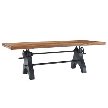 Modway Genuine 96" Adjustable Height Wood Dining/Conference Table in Natural