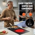 thumbnail image 3 of KFFKFF Electric Range, 12" Dual Burner Inset Electric Hob, 3000W Smooth Ceramic Surface, featuring a Glass Interface, Rotary Dial, 11 Temperature Settings, 220-240V, Direct Wiring Required, 3 of 9