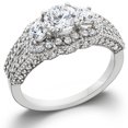 thumbnail image 1 of 1.60Ct Diamond Pave 3-Stone Engagement Anniversary Ring 14k Gold Lab Grown, 1 of 2