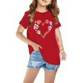 thumbnail image 1 of T-Shirts pour Filles, Enfants Garçons Filles T-shirt en Coton Mode Mignon Col Rond Imprimé Tee Manches Courtes Haut, 1 of 5