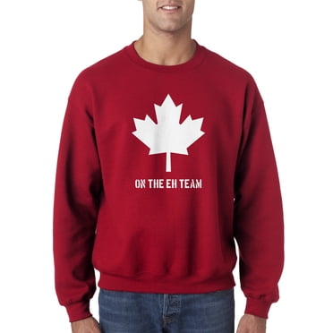 Eh Team Canada Sweater Funny Canadian Shirts Novelty Hilarious Crew Neck (Red) - M