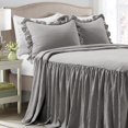thumbnail image 1 of Lush Decor Ruffle Skirt Bedspread Dark Gray 3Pc Set Queen, 1 of 6
