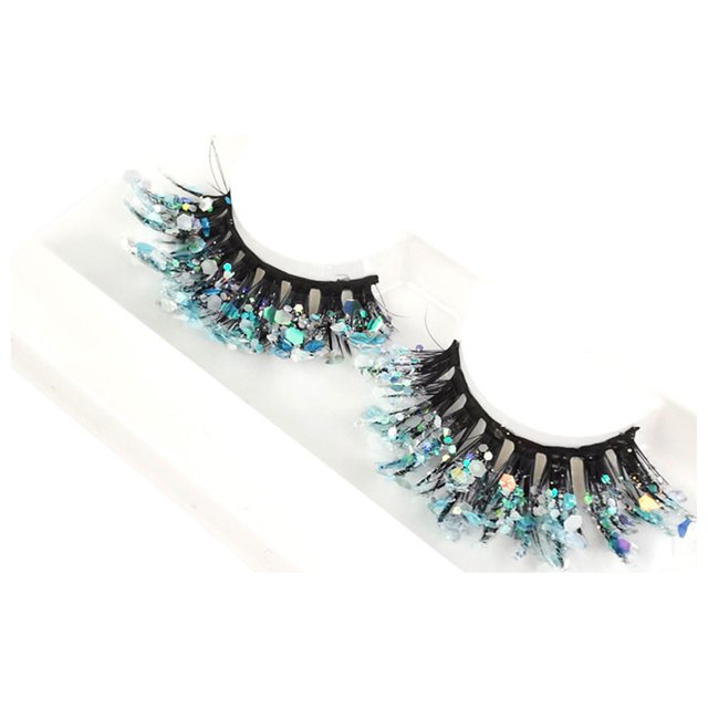 Decodeary 2piece Holiday Look With Glittery Eyelashes With Sequins Professional Q-12