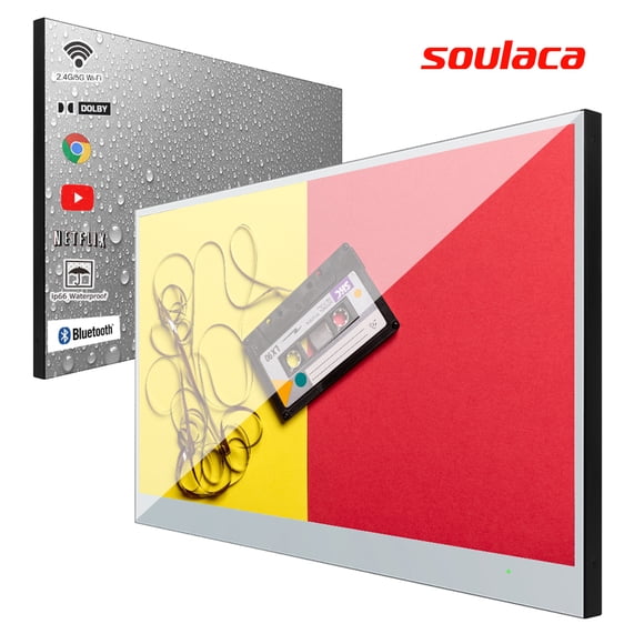 Soulaca 32 inches Smart Magic Mirror Led Television For Bathroom Waterproof Television with WiFi Bluetooth