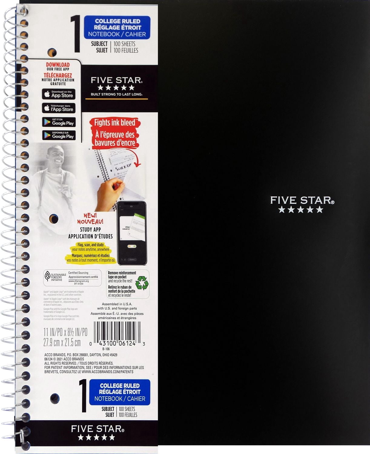 Five Star 1 Subject 200 Page Notebook