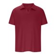 thumbnail image 3 of Dvkptbk Homme Décontracté Uni Col Rabattu Chandail à Rayures Haute Élasticité Manches Courtes Blouse, 3 of 7