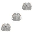 thumbnail image 1 of Maytalsory Chic Small Shopping Bucket Shoulder Bag Drawstring Purse Handbag Blue Gray 22x11x19CM 3Set, 1 of 6