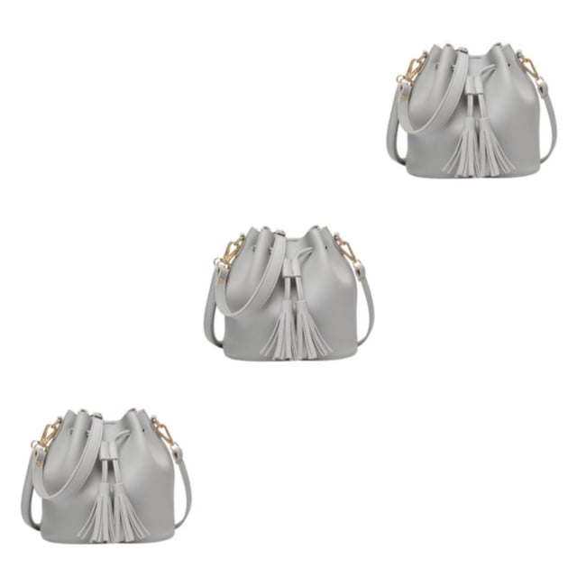 Maytalsory Chic Small Shopping Bucket Shoulder Bag Drawstring Purse Handbag Blue Gray 22x11x19CM 3Set