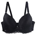 thumbnail image 1 of Yanlir Women's Push Up Lace Bra Front Closure Bras Posture Full Coverage Comfortable Breathable Underwire Unlined Back Support Plunge Seamless Bra(Black,3XL), 1 of 4
