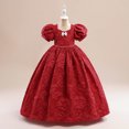 thumbnail image 1 of XZNGL Toddler Girls Puff Sleeve Flower Bow Ruffles Birthday Party Gown Long Dresses, 1 of 1