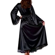 Teissuly Robes For Women Sexy Long Silk Kimono Dressing Gown Bath Robe Lingerie Nightdress Home Wear