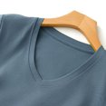 thumbnail image 4 of Timegard Womens Tops V Neck Short Sleeve Comfy Solid Color Basic Tee Casual Loose Workout Top Summer, 4 of 4