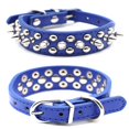 thumbnail image 1 of Spiked Studded Rivet Leather Dog Collar for Cats Puppy Small Medium PetsDark BlueXS 30*2.5CM, 1 of 8